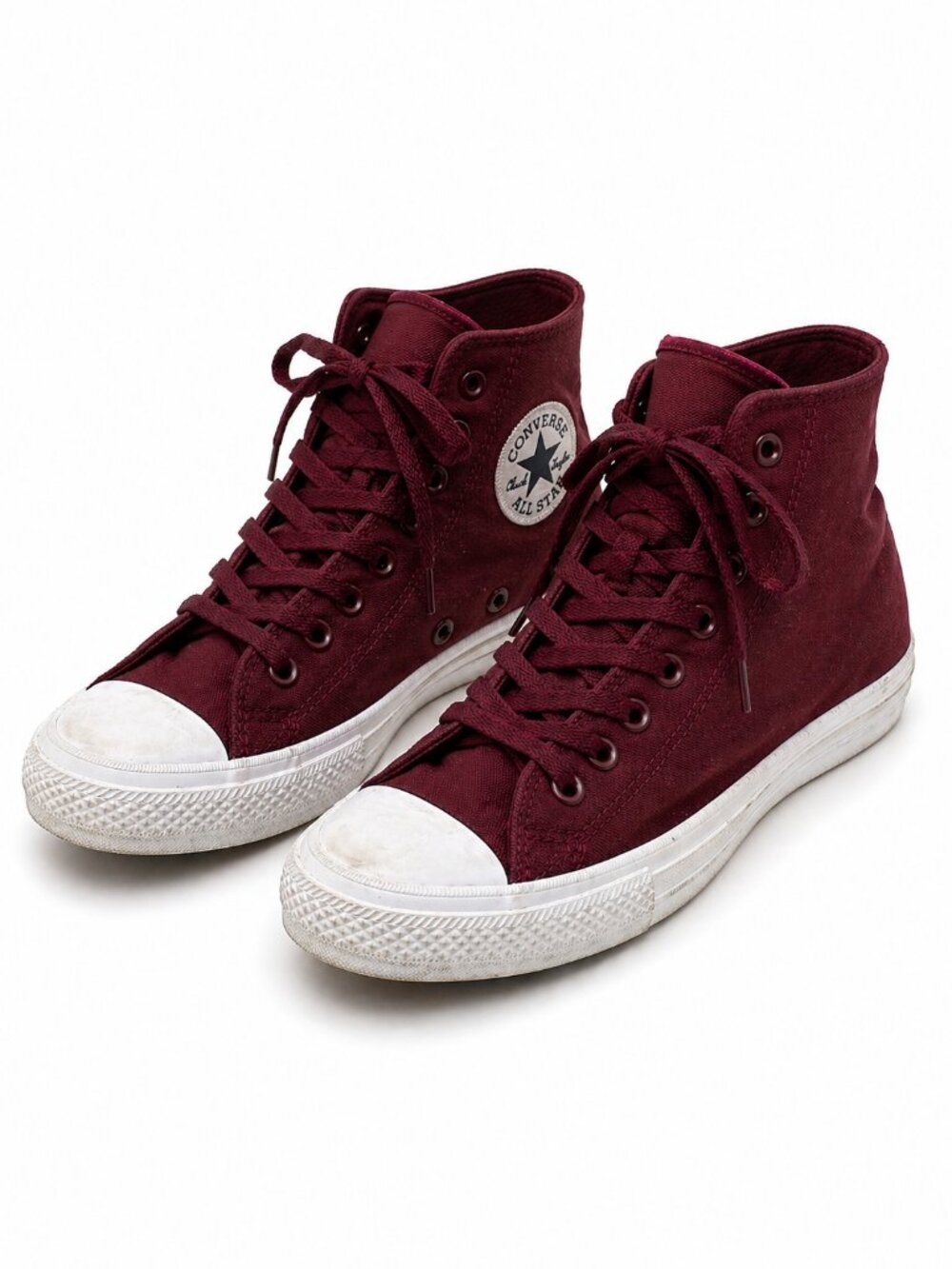 Converse Chuck Taylor II Hi Top Burgundy Canvas Sneakers Unisex M6 W8 EU 39 Luna